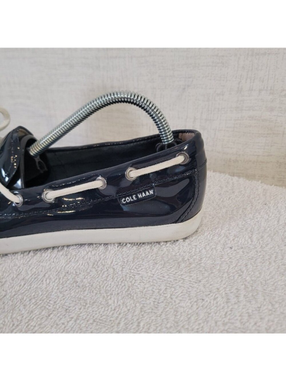 Cole Haan Boat Shoes Womens 6B Regatta Slip On W05747 Black Patent Leather - Picture 8 of 10